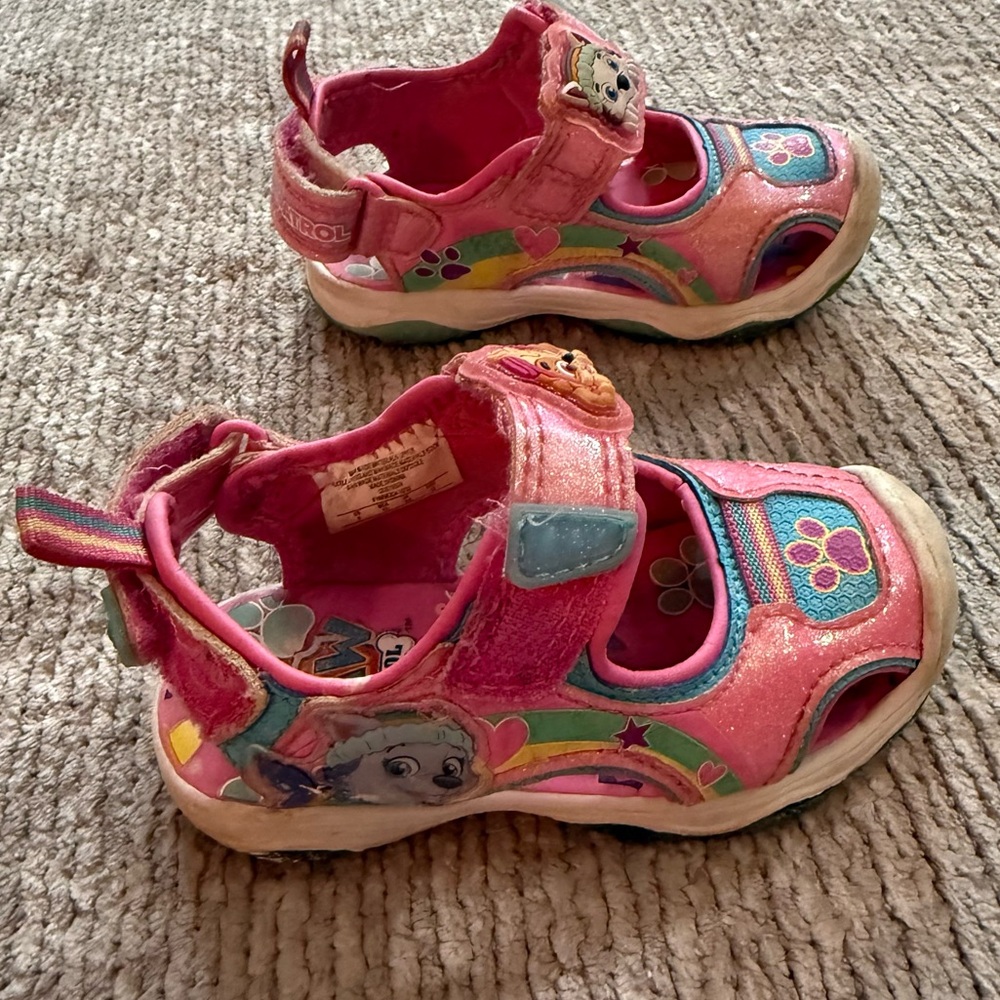 Paw Patrol Toddler Girl Sandals Pink Glitter Light-Up Shoes‎ Size 6 - Picture 5 of 8